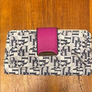 Dana Buchman Pink and Black Wallet with Logo Pattern